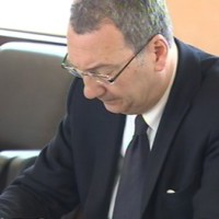 Sergio Bolzonello (Vicepresidente Regione FVG e assessore Attività produttive, Commercio, Cooperazione, Risorse agricole e forestali) durante la riunione della Giunta regionale - Pordenone 30/04/2015