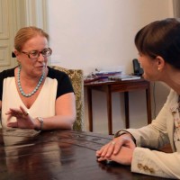 Isabella Alberti (Prefetto Gorizia) e Debora Serracchiani (Presidente Regione Friuli Venezia Giulia), nella sede della Regione FVG - Trieste 28/08/2015