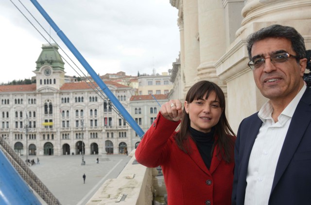 Debora Serracchiani (Presidente Regione Friuli Venezia Giulia) e Vahid Ahmadi (Viceministro Scienza, Ricerca e Trasferimento tecnologico Repubblica Islamica Iran) nella sede della Regione FVG in piazza Unità d'Italia - Trieste 11/03/2016