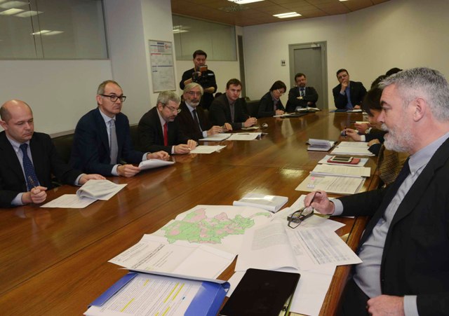 Paolo Panontin (Assessore regionale Autonomie locali e Coordinamento Riforme) all'incontro illustrativo dell'Unione Territoriale Intercomunale (UTI) del Friuli Centrale, nella sede della Regione FVG - Udine 07/03/2016