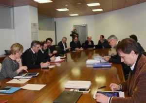Paolo Panontin (Assessore regionale Autonomie locali e Coordinamento Riforme, Comparto unico, Sistemi informativi, Caccia e Risorse ittiche, delegato Protezione civile) al Tavolo politico sulla Riforma di riordino del sistema Regione-Autonomie locali e ordinamento delle Unioni Territoriali Intercomunali (UTI) - Udine 29/03/2016