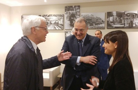 Massimo Paniccia (Presidente Fondazione CRTrieste), Marco Tullio Petrangelo (Direttore generale PromoTurismo FVG) e Debora Serracchiani (Presidente Regione Friuli Venezia Giulia) all'inaugurazione della Sala Calligaris VIP Lounge all'Aeroporto FVG - Ronchi dei Legionari 06/04/2016