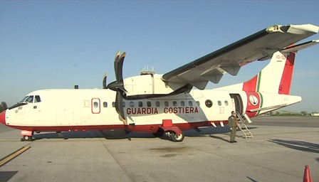 Velivolo ATR42 della Guardia Costiera per i sorvoli di telerilevamento di tetti e coperture in amianto - Ronchi dei Legionari 12/04/2016